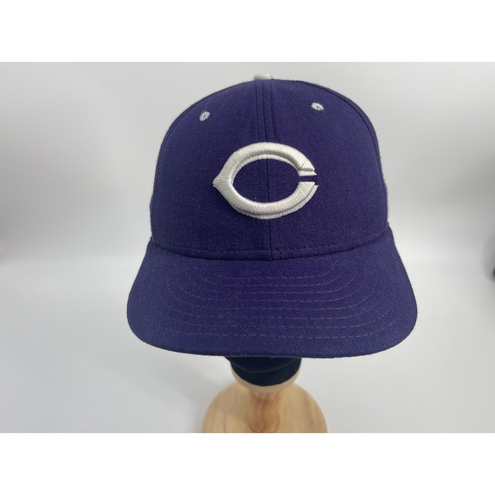 New Era 59FIFTY Cincinnati Reds Hat Mens 7 1/4 Purple Fitted MLB Baseball Cap